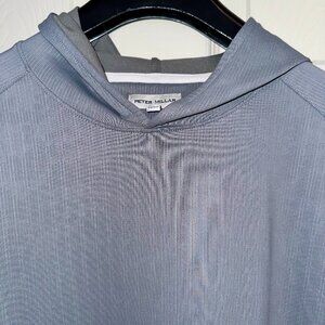 Men’s Peter Millar Pine Camo Performance Hoodie in Oslo Grey, size XL.
